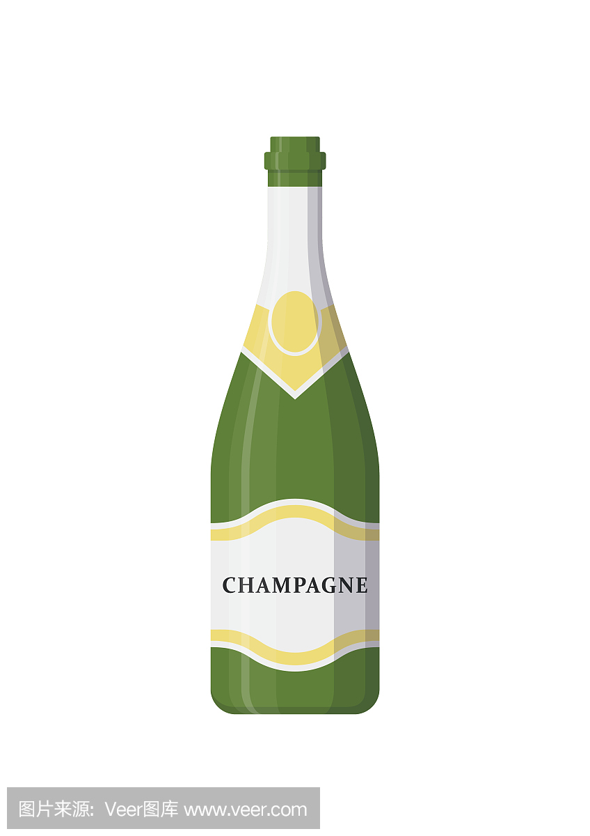 香槟酒瓶。酒精酒庆祝。